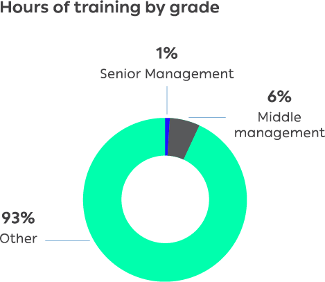 Hours of training by grade
